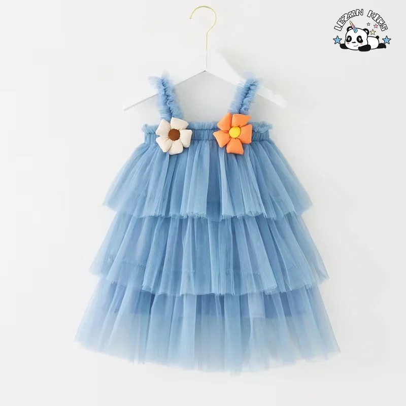 LEZONKIDS - Customizable New Fashion Summer Sweet Multi-layer Tulle Children Frock Design for 2 to 14 Years Old Girls